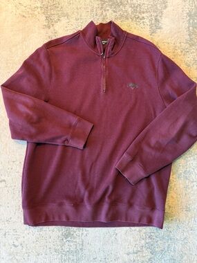 Callaway Men’s Burgundy Crewneck Quarter-Zip Pullover, Size XL